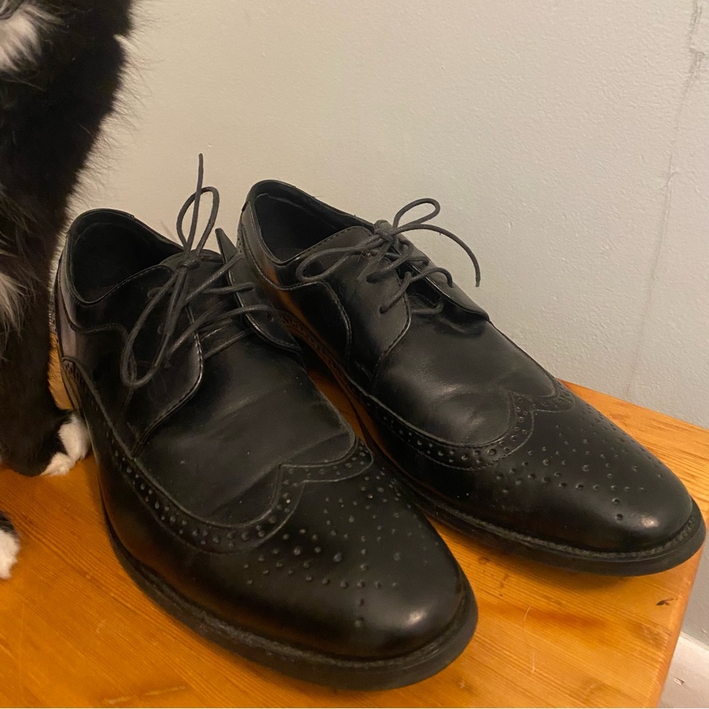 Classic Black Leather Men's Dress Shoes